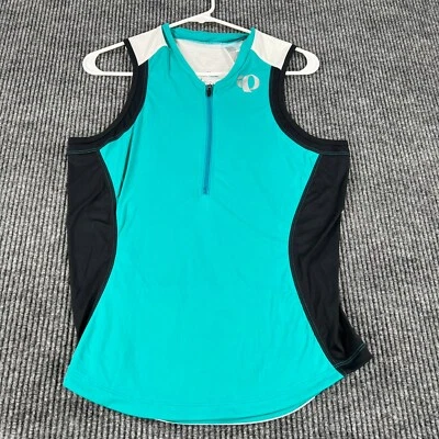 Camiseta Regata Feminina Pearl Izumi Verde Grande 1/2 Zíper Ciclo Jersey Leve - Imagem 1 de 4