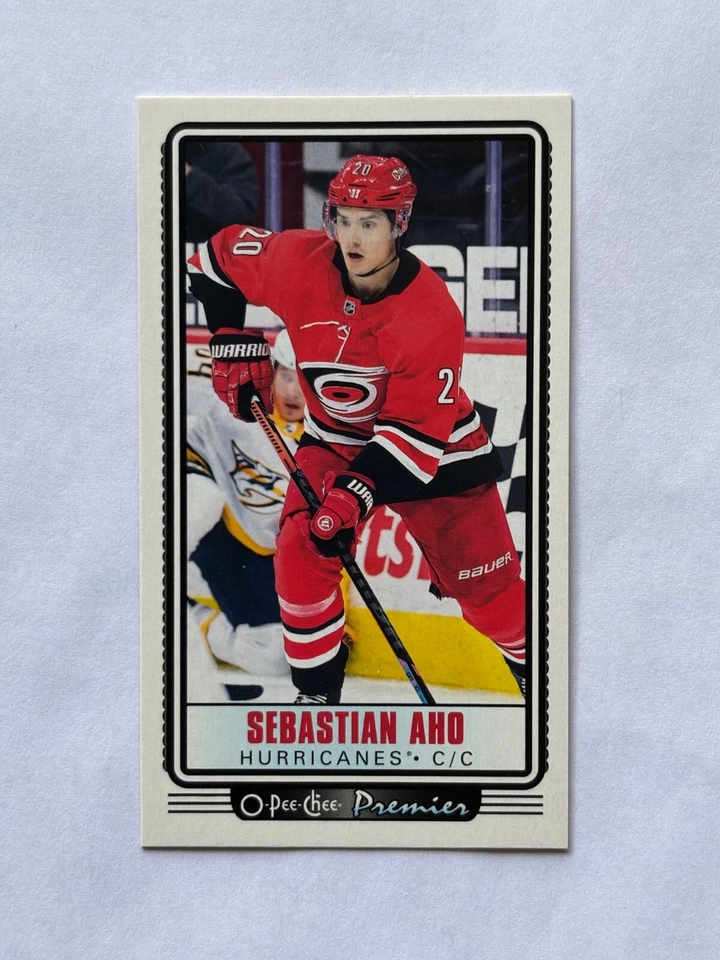 2021-22 O-Pee-Chee Premier Tall Boys Sebastian Aho #P-11 - Image 1 of 2