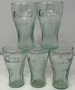 Vintage Set of 5 Coca-Cola 6 oz Mini Glasses Georgia Green 4.5" #30164 - Picture 1 of 5