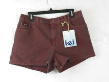 Womens L.E.I Jean Shorts Size 13 Burgundy NWT Hot Pants