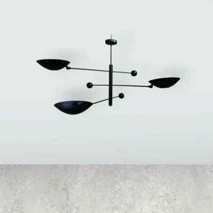 3 lampade a sospensione | Mid Century moderno nero opaco lampadario Sputnik - Foto 1 di 12