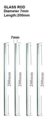 Varillas de agitación de vidrio de 8" (7 mm) de diámetro para laboratorio, cocina, educación científica paquete de 4 Foto 1 de 4