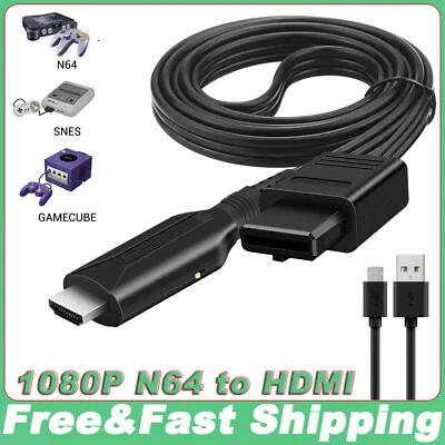 Cable convertidor de 3 pies N64 a HDMI HD 1080P compatible con N64/GameCube/SNES Foto 1 de 4