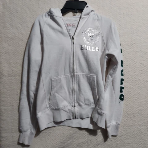 College Classics USF Bulls HOODIE Womens Size S Small White Sequins Huge Logo Cover
