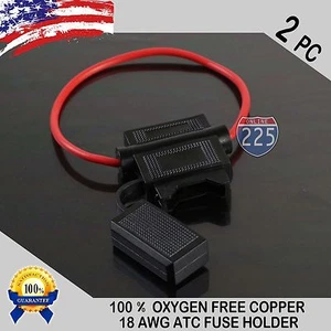 2er PACK 18 STÄRKE ATC INLINE SICHERUNGSHALTER 100 % OFC KUPFERDRAHT KABEL WASSERDICHT USA - Bild 1 von 10