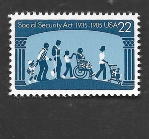 SOCIAL SECURITY ACT 50TH ANNIV. US #2153 FOR MEN WOMEN CHILDREN MNH VF 22c STAMP - Picture 1 of 2