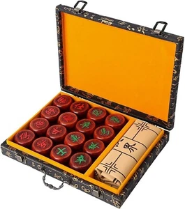 Exquisite Handcrafted Xiangqi Chess Set w/Rosewood Pieces Portable Elegance J99 - Picture 1 of 7