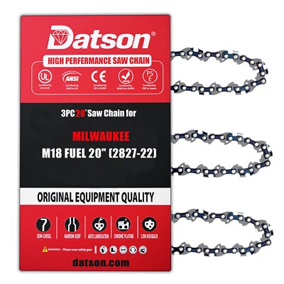 DATSON 3 PCS 20" Chainsaw Chain for MILWAUKEE M18 FUEL 20" (2827-22)