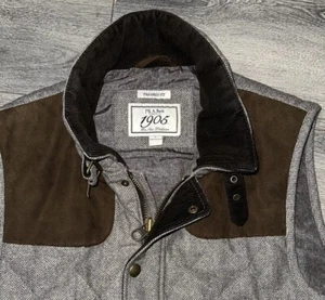 Jos A Bank Quilted Vest Herringbone Wool Blend Collar Buckle Men Large EUC - Picture 1 of 13