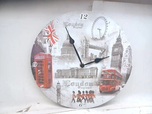 London England Clock Souvenir Wall Clock 12 Inch - Picture 1 of 11