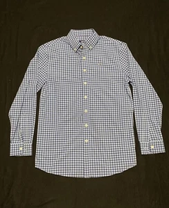 Vineyard Vines Whale Dress Shirt Boys L(16) Blue Check Long Sleeve Button Up - Picture 1 of 9
