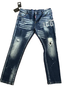 Dsquared2 blue jeans denim di cotone+elastan Colore blu délavé Taglia 54 Nuovi ! - Foto 1 di 11