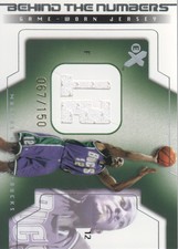 2003-04 E-X Behind the Numbers Game-Used Gold #MH Marcus Haislip Jersey /150