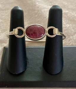 Beautiful Rhodonite Cuff 925 Sterling Bracelet - Picture 1 of 4