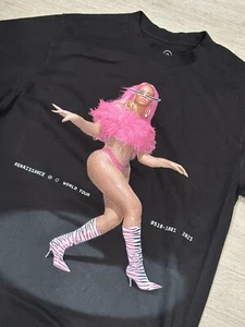 BEYONCE YEAR OF RENAISSANCE WORLD TOUR MERCH REFLECTIVE T-SHIRT Medium Pink - Picture 1 of 5