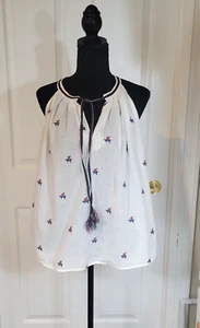 LUCKY BRAND WOMEN AMERICANA TANK TOP SIZE LARGE (10-12) WHITE,RED,BLUE - Picture 1 of 5