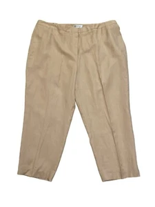 New Kasper Beige Linen Blend Ankle Dress Pants Size 24W Career Office Work - Picture 1 of 7