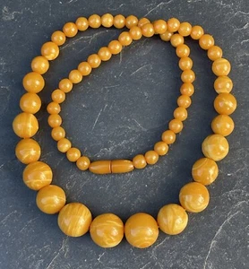 Butterscotch Bernsteinkette Kugelkette  51,6 g (S 6793) - Bild 1 von 4