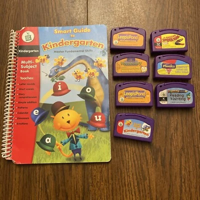 Leap Frog Games Lot Of 7 Plus A Book Learning Games Spider-Man Reading Writing  - Image 1 of 4