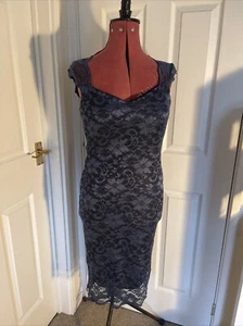 Ladies Amy Childs Official Blue Evening Dress Stretch 14 - Picture 1 of 12