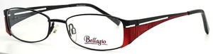 Gafas rectangulares de borde completo BELLAGIO B726 C-01 negras rojas para mujer 51-17-135 B:27 - Imagen 1 de 15