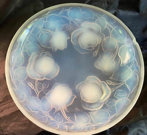 COUPE VERRERIE signee ETLING 210 FRANCE VERRE OPALESCENT PRESSÉ MOULÉ 1930/1950 - Picture 1 of 8
