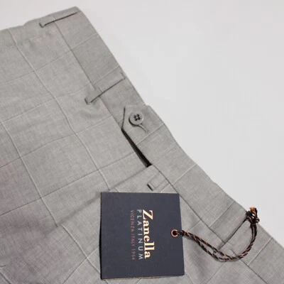Zanella платиновый новый с Ярлыками платье брюки размер 35 США Parker в серый клетку 100% шерсти - Изображение 1 из 4