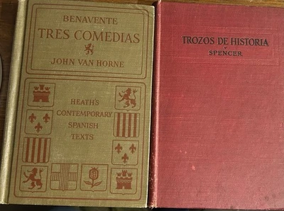 Vtg Spanish Textbook Lot Tres Comedias & Trozos de Historia Antique Schoolbook - Image 1 of 4