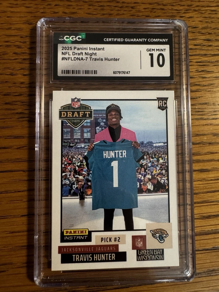 2025 Panini Instant NFL Draft Night #NFLDNA-7 Travis Hunter Gem Mint 10  - Image 1 of 2