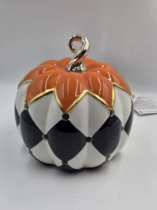 TK MAXX Homesense Halloween Ceramic Harlequin Colourful Pumpkin Light Up - Picture 1 of 3