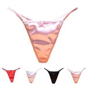 String satin sans couture G string sous vêtement pour femme avec taille basse d - Bild 1 von 44