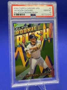 2024 Topps Chrome - All Etch Rookie Rush Case Hit #CAERU3 Jackson Chourio PSA 10 - Picture 1 of 2