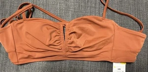 Top de bikini Shade And Shore 32B marrón nuevo con etiquetas - Imagen 1 de 6