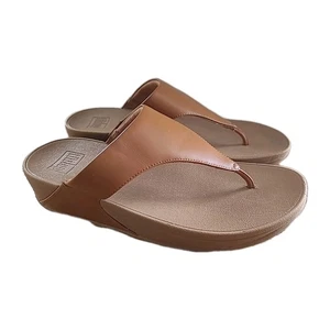 Fitflop Lulu Leather Toepost Thong Sandal - Light Tan - Size 10 - NWT - Picture 1 of 14