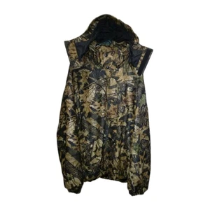 Vintage Mossy Oak  3XL Camo Raintamer Lined Hunting Hooded Jacket (Forest Floor) - Picture 1 of 11