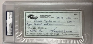Reggie Jackson Signed Check Bayside Bank Baseball Yankees HOF Autograph PSA/DNA - Picture 1 of 3