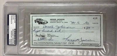 Reggie Jackson Signed Check Bayside Bank Baseball Yankees HOF Autograph PSA/DNA - Image 1 of 3