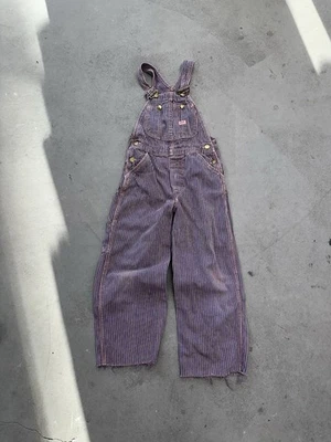 Mono con tirantes Lee vintage azul a rayas de nogal sanforizado hecho en unión juvenil ~ 25x21 Foto 1 de 4