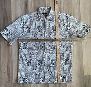 Mens Utopia SS Shirt LARGE microfiber short sleeve Button up Hawaiian Floral EUC - Picture 1 of 7