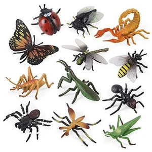 12 PCS Fake Bug Toys for Kids, Plastic Bugs Animal Figures Halloween Party - Picture 1 of 8