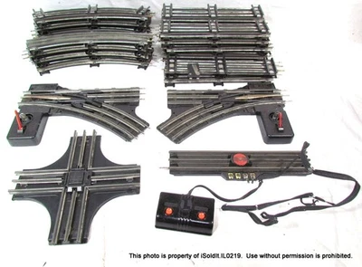 LOT VINTAGE LIONEL MODEL TRAIN TRACK Straight, Right & Left Switch, Crossing + - Image 1 of 4