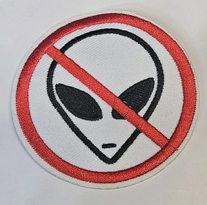 No Aliens Allowed Patch Embroidered Iron On Patches 2.75" - Picture 1 of 4