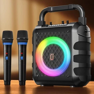 JYX Karaoke Speaker Set Bluetooth 5.1 Dual Wireless Mics Portable PA System - Picture 1 of 8