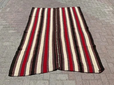 5x7 ft Handmade Large kilim rug vintage kilim rug Turkish red rug bedroom rugs - Image 1 of 4