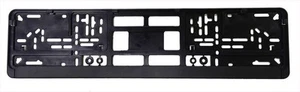 Standard Black Euro License Plate Holder - Universal Mounting Frame/Bracket - Picture 1 of 9