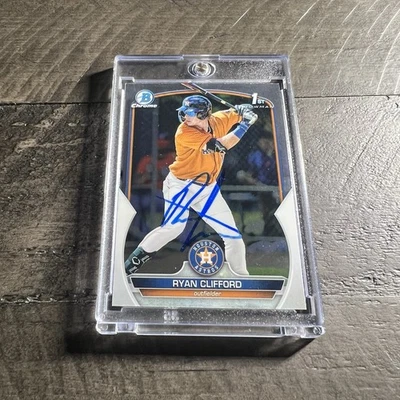 Ryan Clifford Houston Astros 2023 1st Bowman Chrome Signed IP Autographed RC MLB - Image 1 of 4