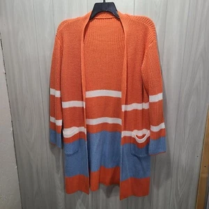 Open Cardigan Size L 100% Acrylic Colorful - Picture 1 of 9