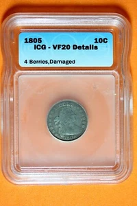 1805 ICG VF20 Details Draped Bust Dime #B35633 - Picture 1 of 2