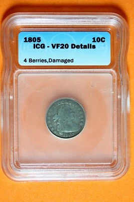 1805 ICG VF20 Details Draped Bust Dime #B35633 - Image 1 of 2