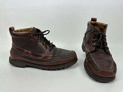 LL Bean Chukka Allagash Bison Brown Leather Moc Toe Boots Men's Size 9 EE Wide - Image 1 of 4